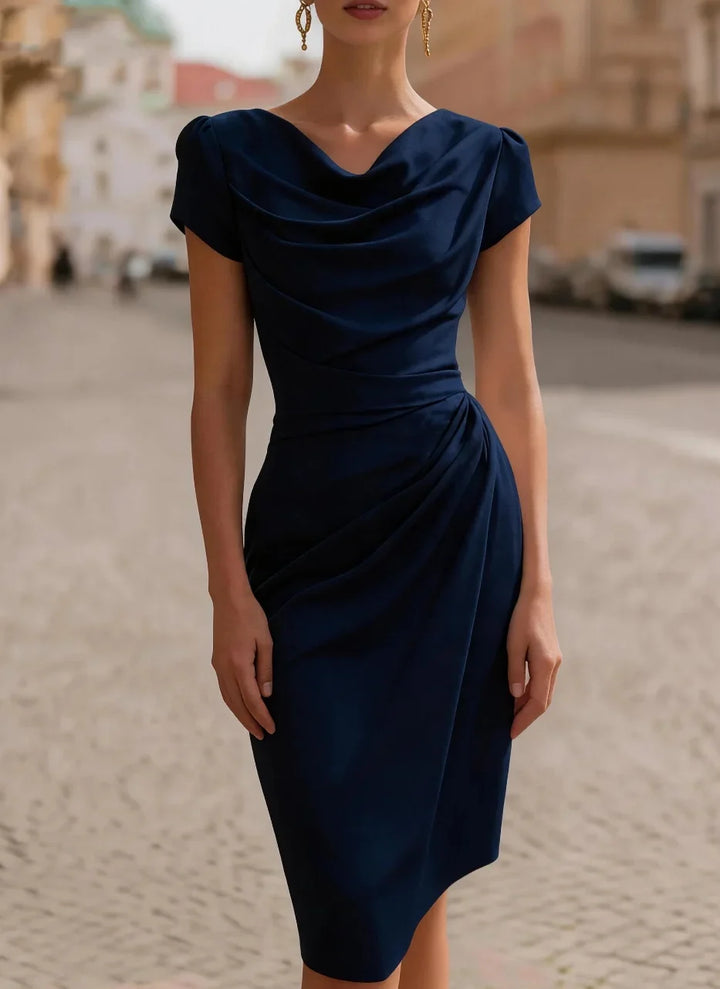 Elise Draped Sheath Midi Dress