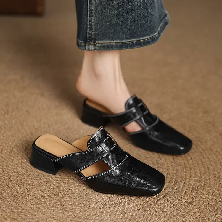 Megan Genuine Leather Mules