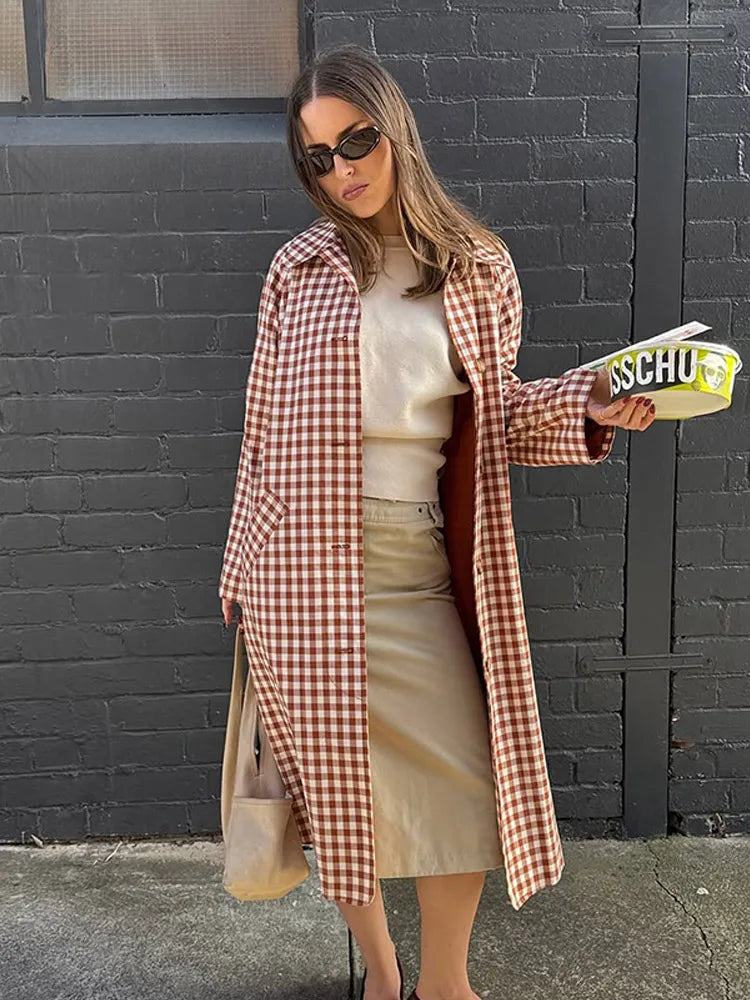 Rosamund Gingham Trench Coat