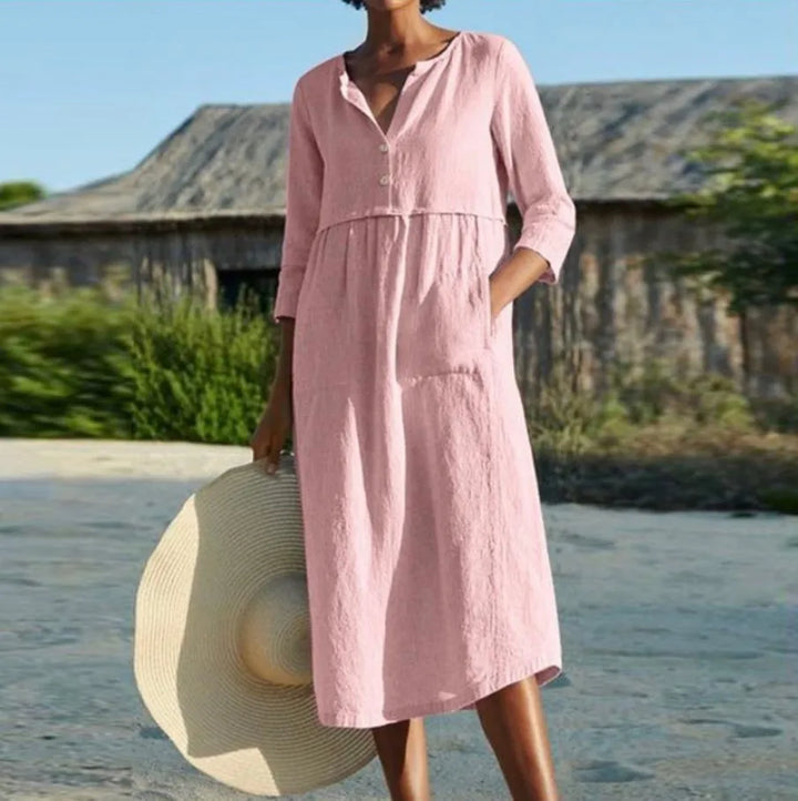Camryn Pocket Linen Midi Dress