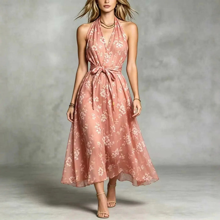 Marceline Bohemian Floral Print Wedding Guest Dress