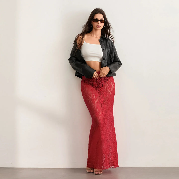 Nora Sheer Lace See Through Skirt