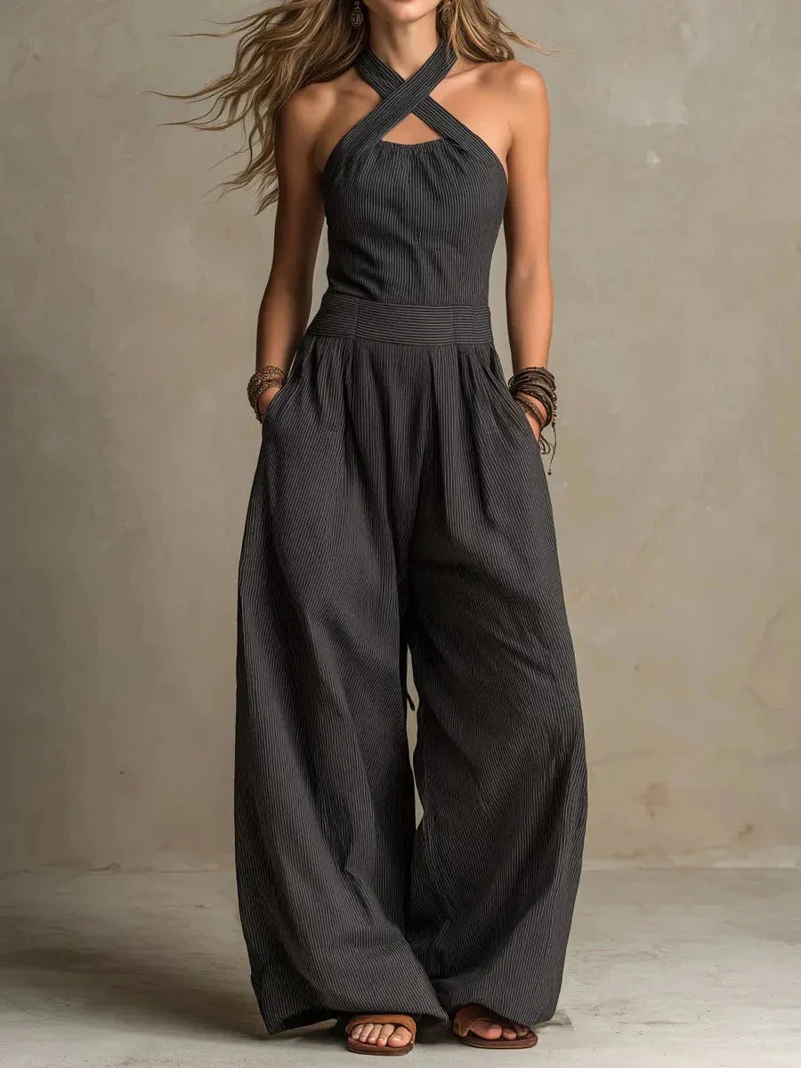 Noelle Halter Wide Leg Jumpsuit