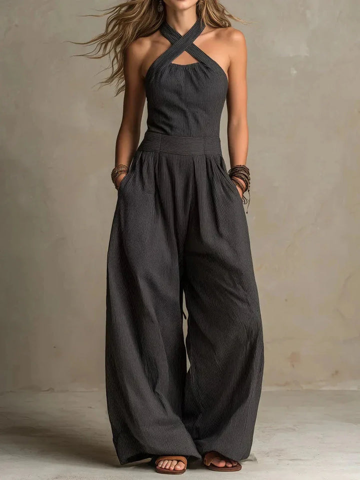 Noelle Halter Wide Leg Jumpsuit