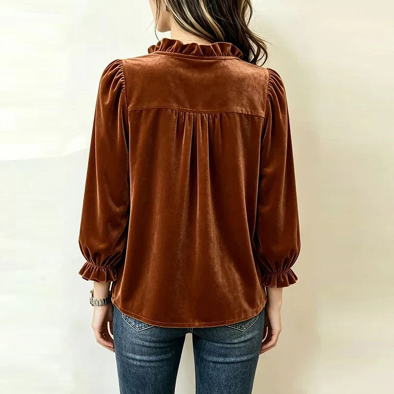 Josephine Ruffle Neck Blouse