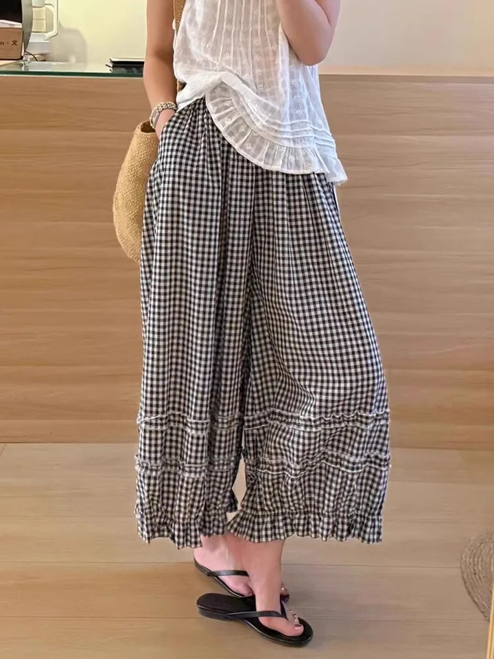 Naomi Checkered Lantern Trousers