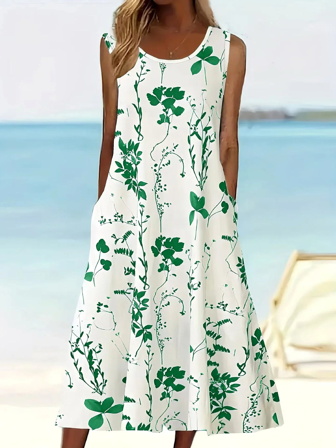 Cosima Sleeveless Floral Print Midi Dress
