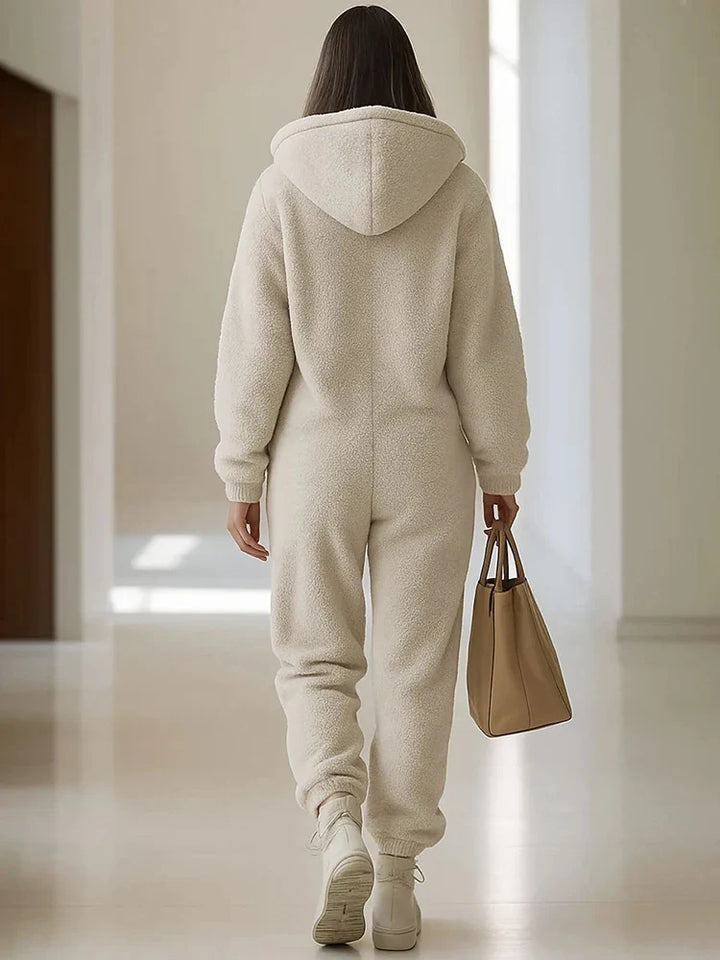 Melisande Zip Front Sherpa Jumpsuit