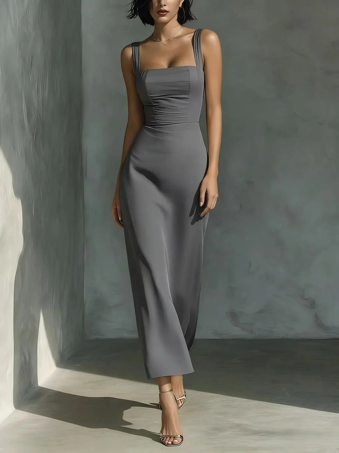Solara Elegant Sculpting Sleeveless Maxi Dress
