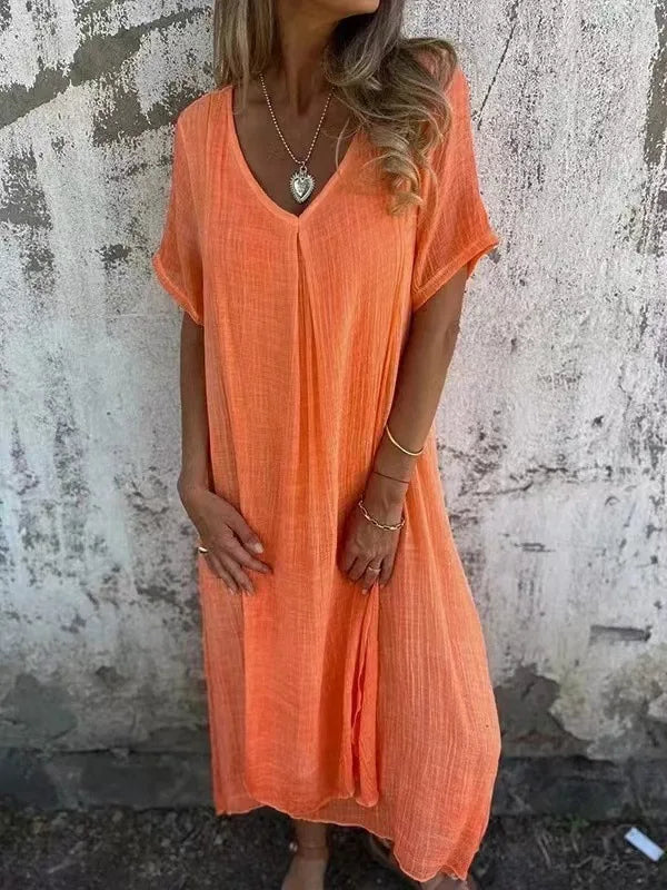 Heidi Casual V Neck Maxi Dress