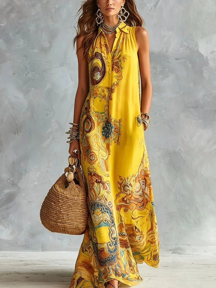 Sara Boho Print Maxi Dress