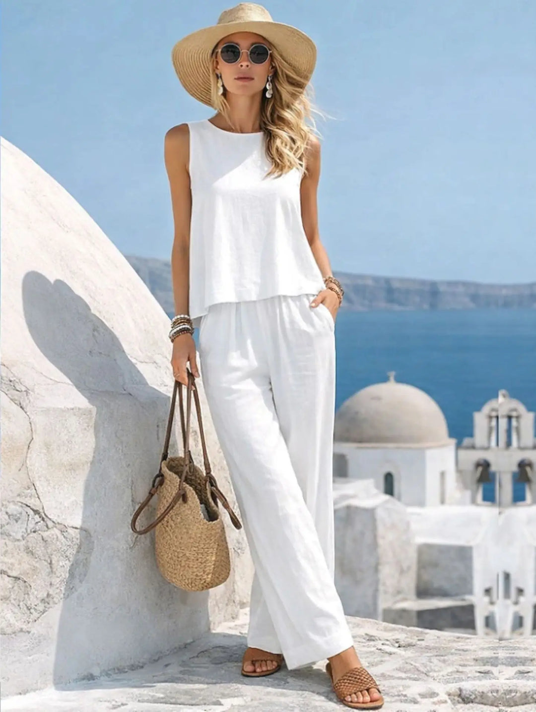 Maura Elegant Wide Leg Two- Piece Set