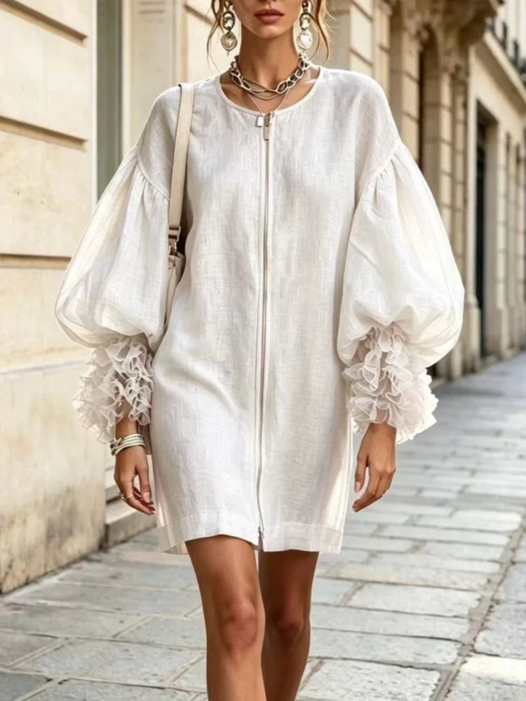 Vantana Balloon Sleeve Mini Dress