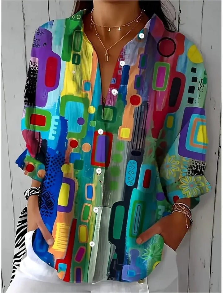 Elise Geometric Button Shirt
