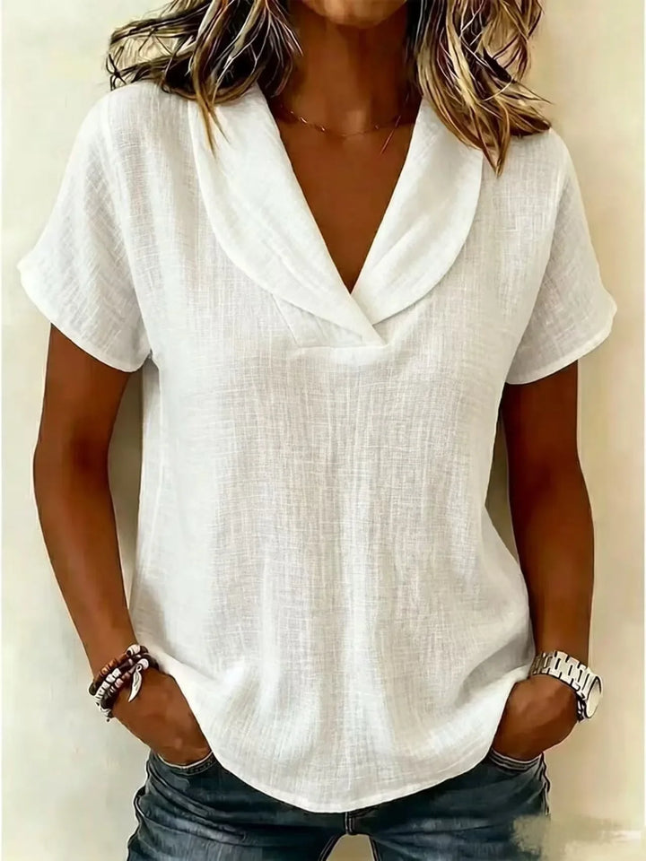 Zara Relaxed V Neck Blouse