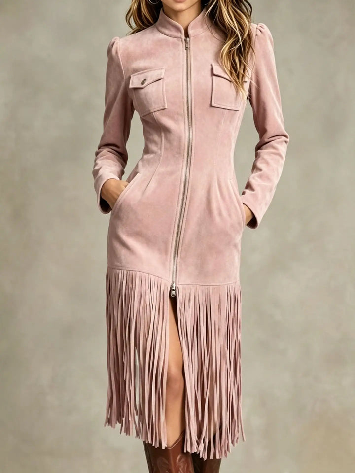 Monroe Fringe Suede Midi Dress