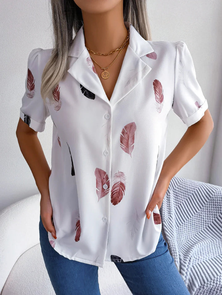 Angel Feather Print Blouse