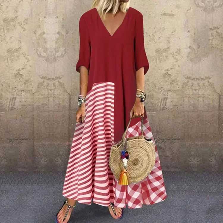 Ariella Color Block Maxi Dress
