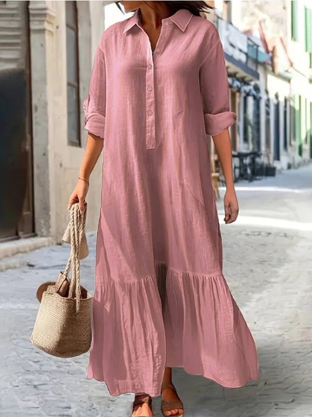 Nina Linen Shirt Maxi Dress