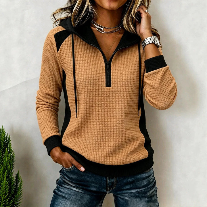 Blaire Half Zip Waffle Hoodie