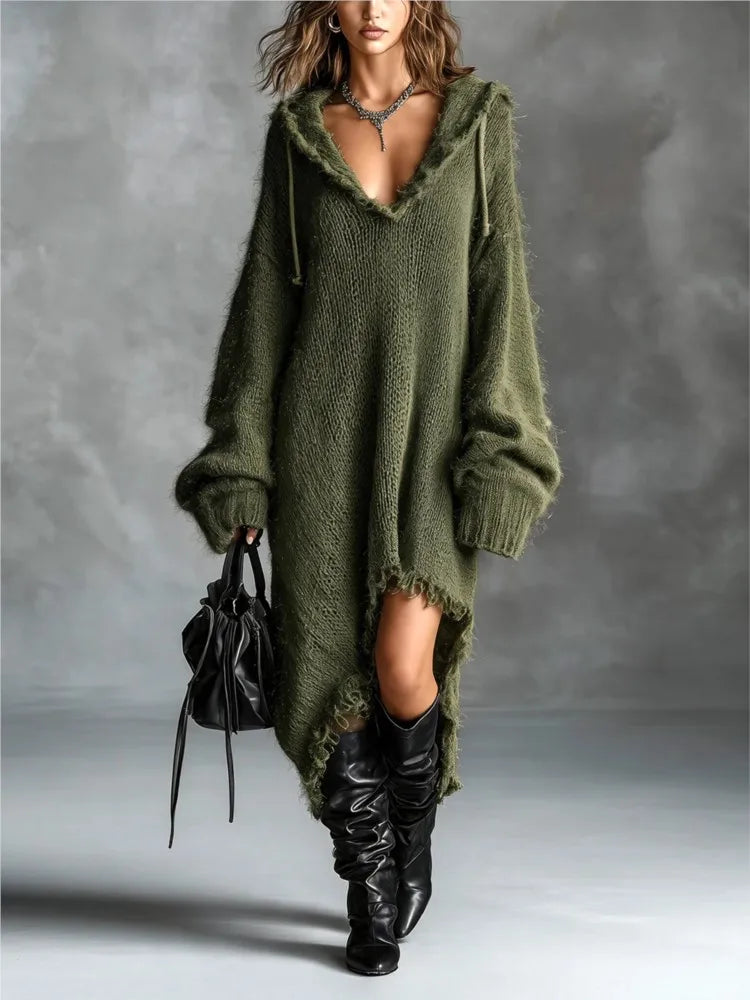 Marguerite Hooded Sweater Dress