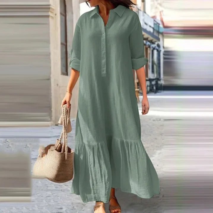 Nina Linen Shirt Maxi Dress