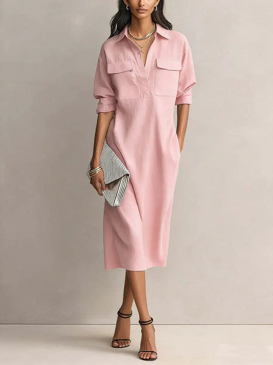 Lucinda Button Down Midi Shirt Dress