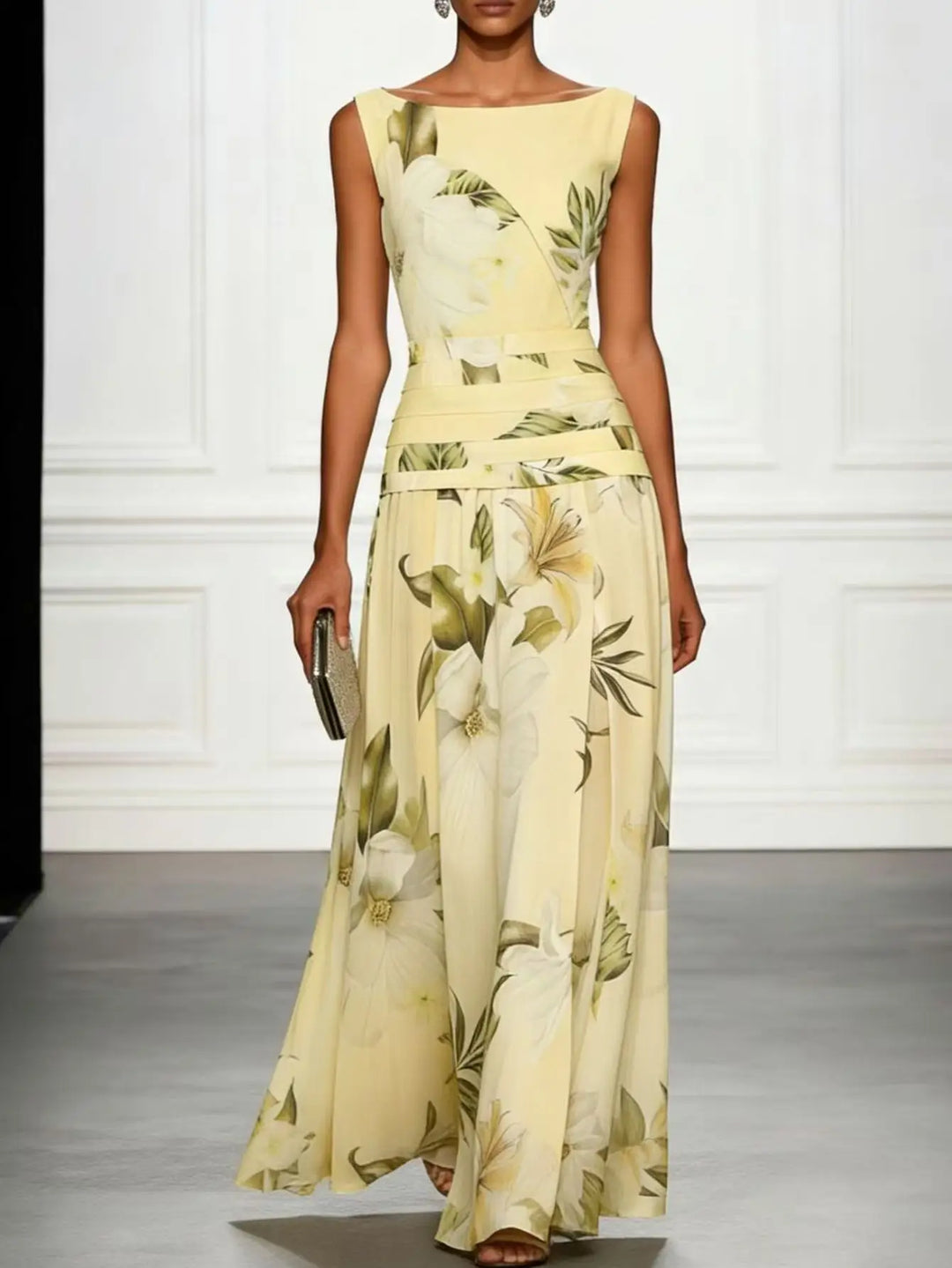 Elenora Floral Belted Maxi Dress