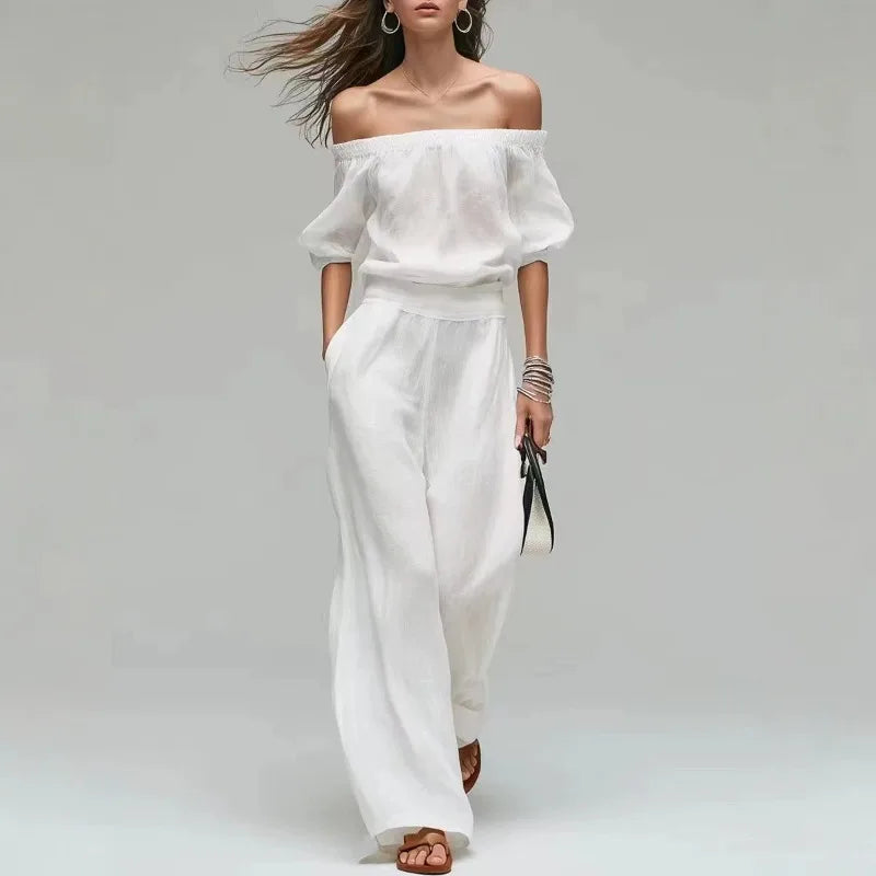Jaclyn Off Shoulder Two-Piece Set