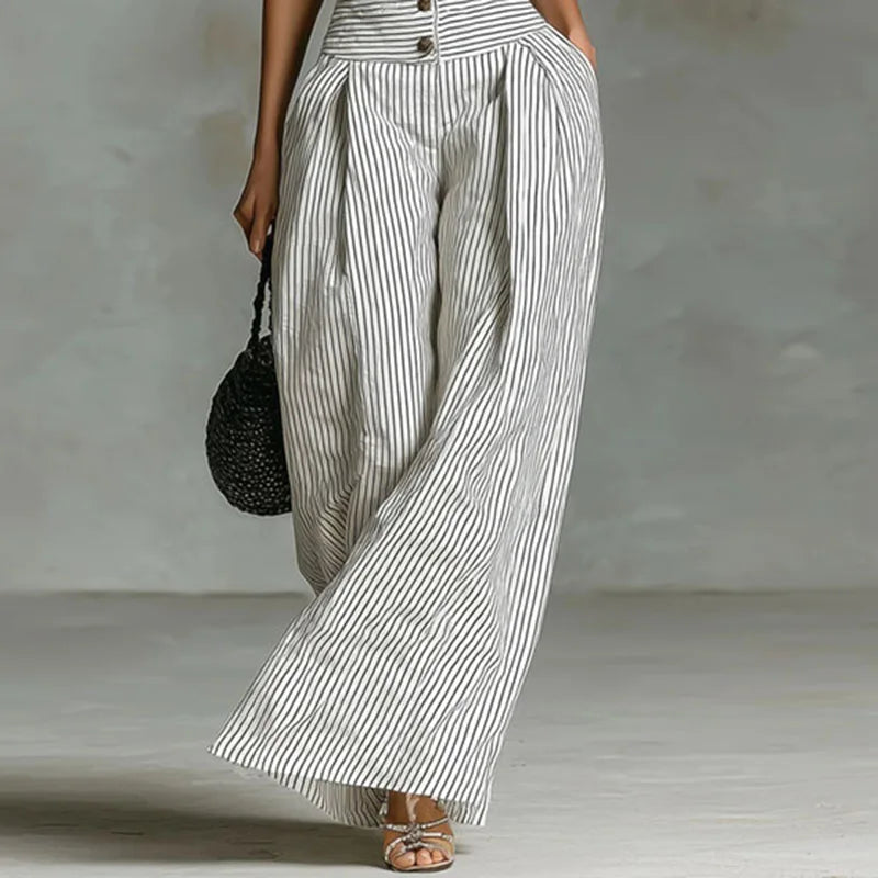 Nadia Striped Wide Leg Jumpsuit