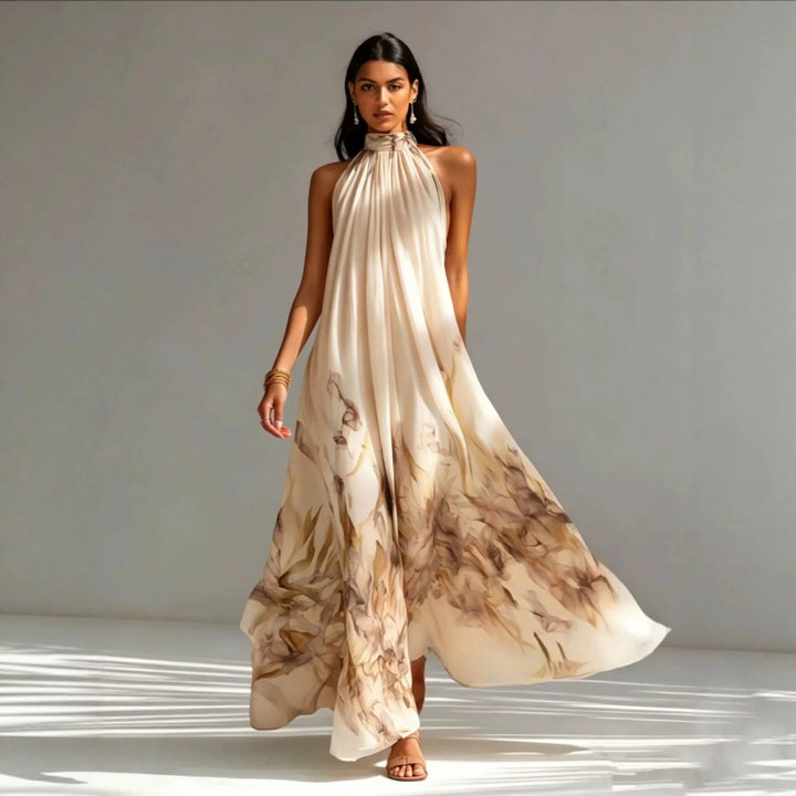 Fiona Printed Halter Maxi Dress