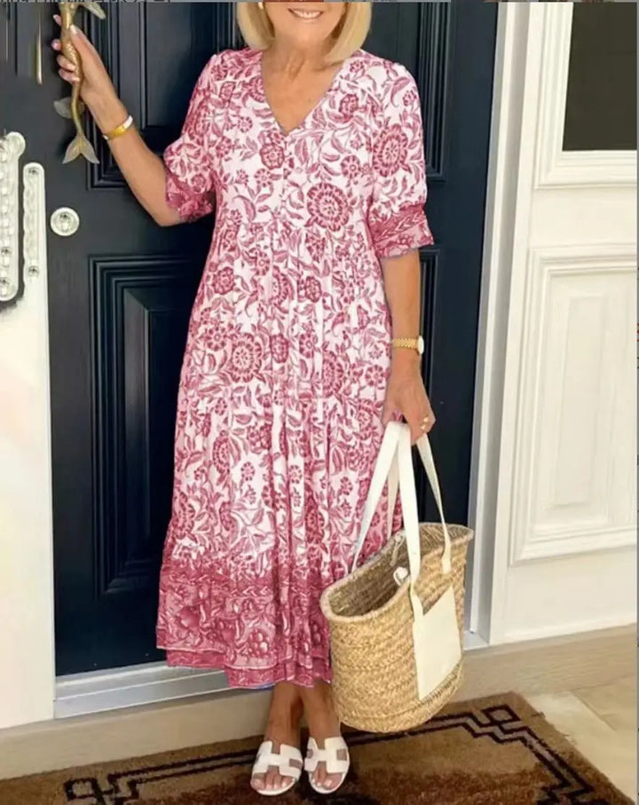 Milenae Floral Tie Dye Maxi Dress