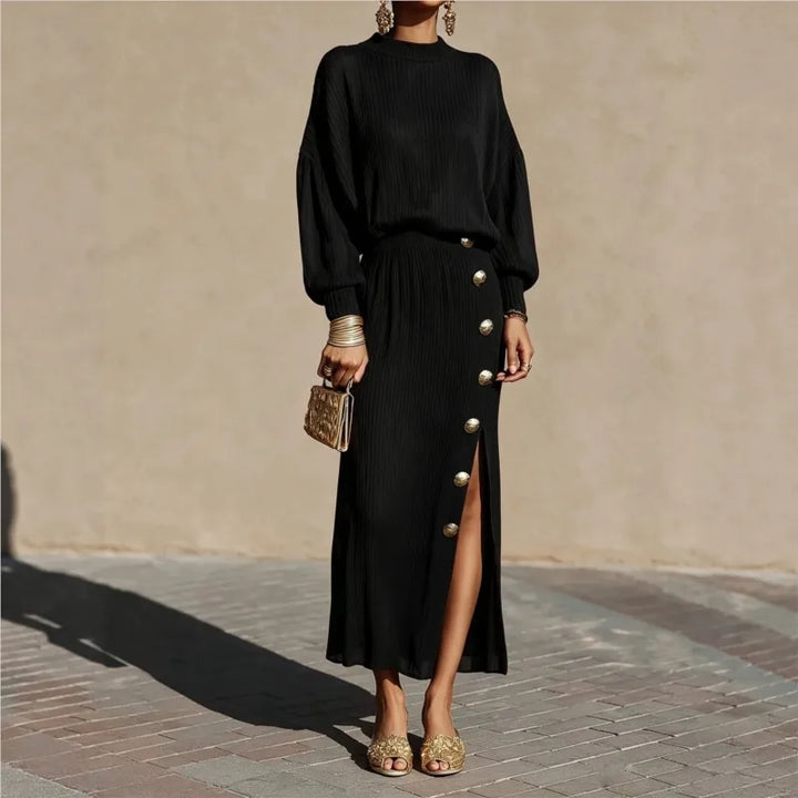 Theodora Balloon Sleeve Sweater Dress