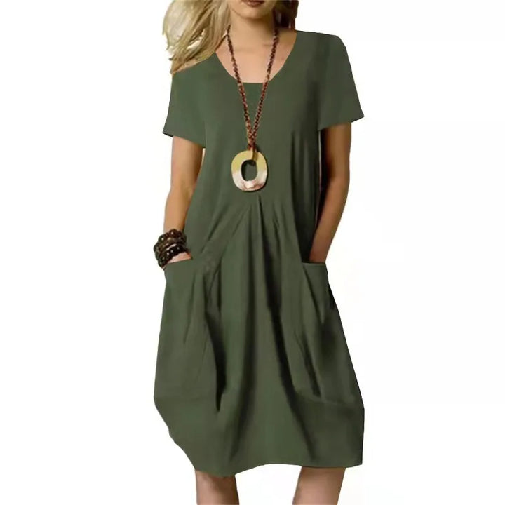 June Casual Pocket Midi Dress
