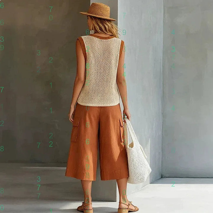 Natacha Knit Vest Casual Shorts Set
