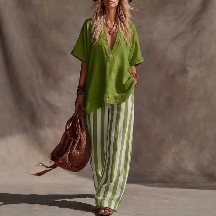 Beverly Striped Linen Matching Set