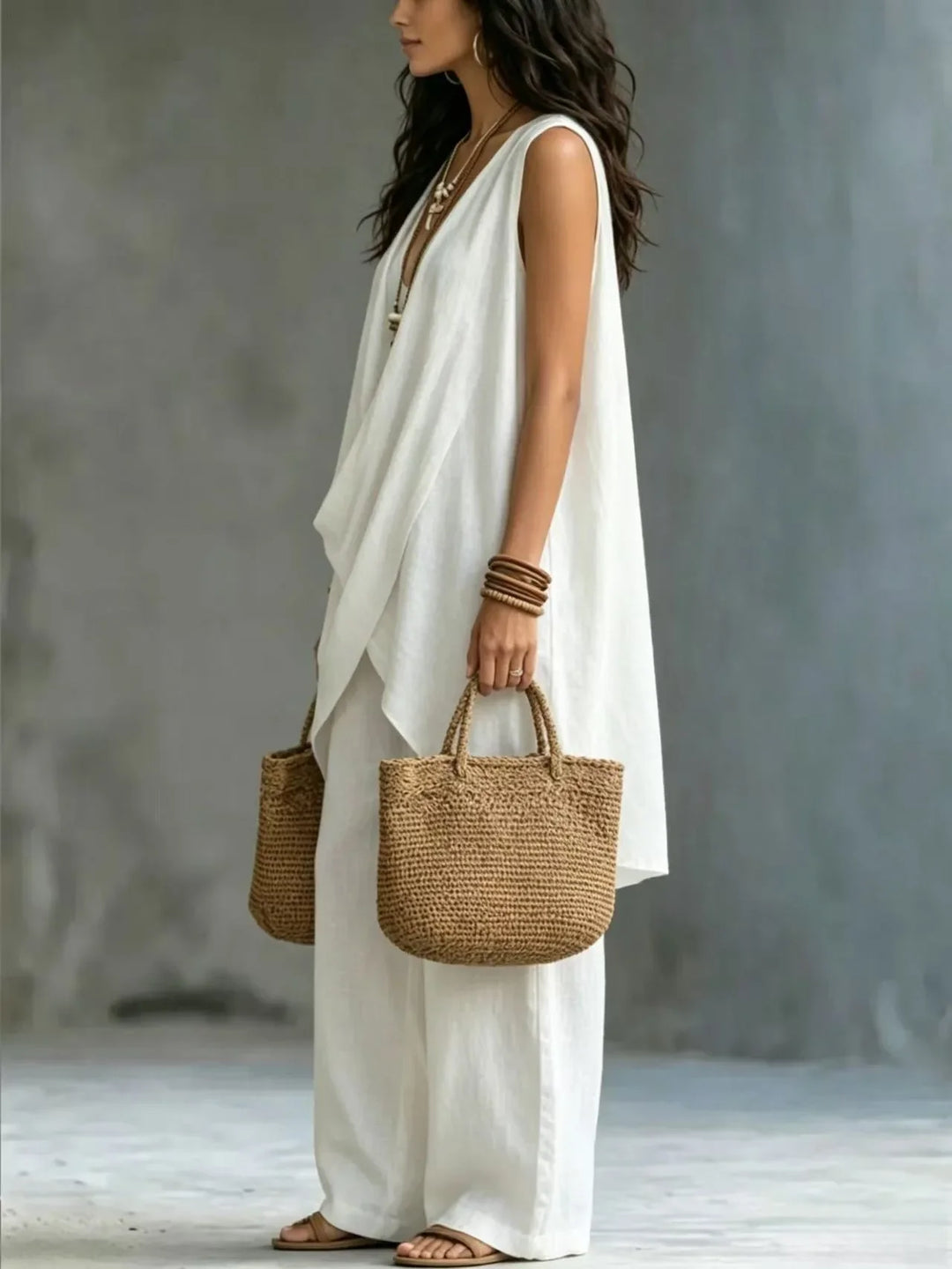 Celestia Draped Linen Set