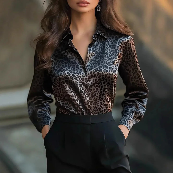 Leonora Animal Print Blouse Shirt