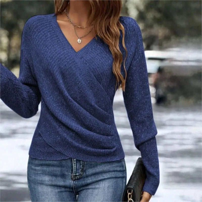 Briony Crossover V-Neck Sweater