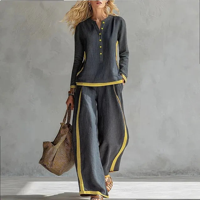 Lilliana Contrast Linen Set