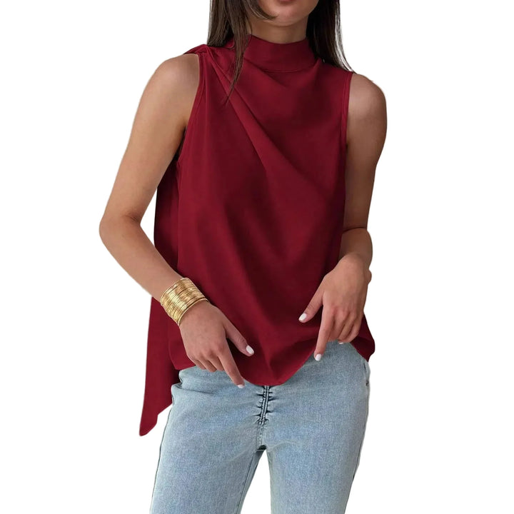Vionara Elegant Sleeveless High Neck Blouse