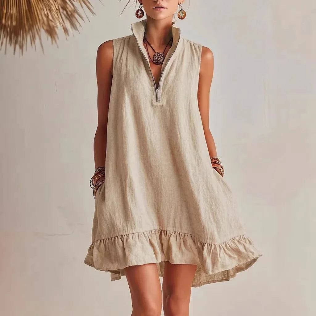 Agnes Ruffle Hem Mini Dress