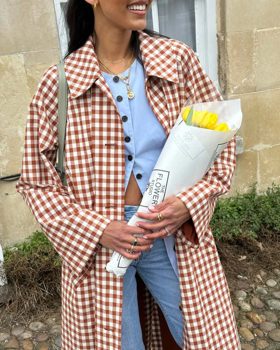 Rosamund Gingham Trench Coat