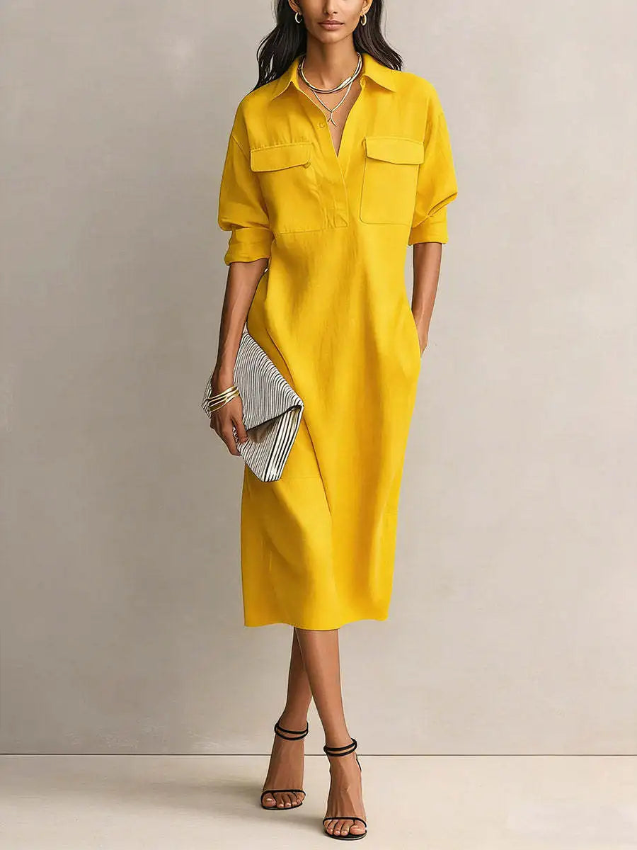 Lucinda Button Down Midi Shirt Dress