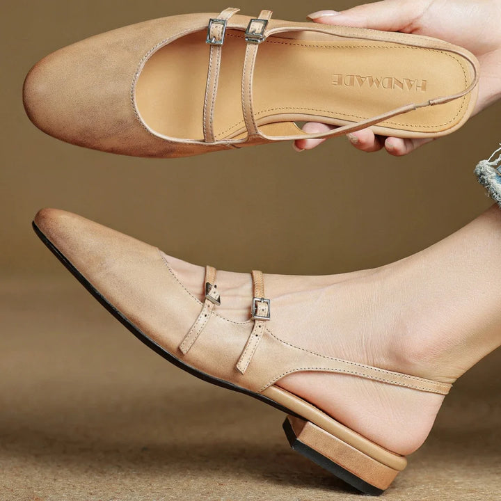 Jayda Genuine Leather Slingbacks