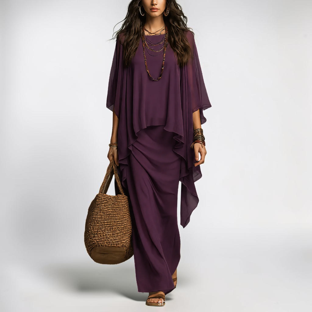 Adelaide Chiffon Overlay Two Piece Set