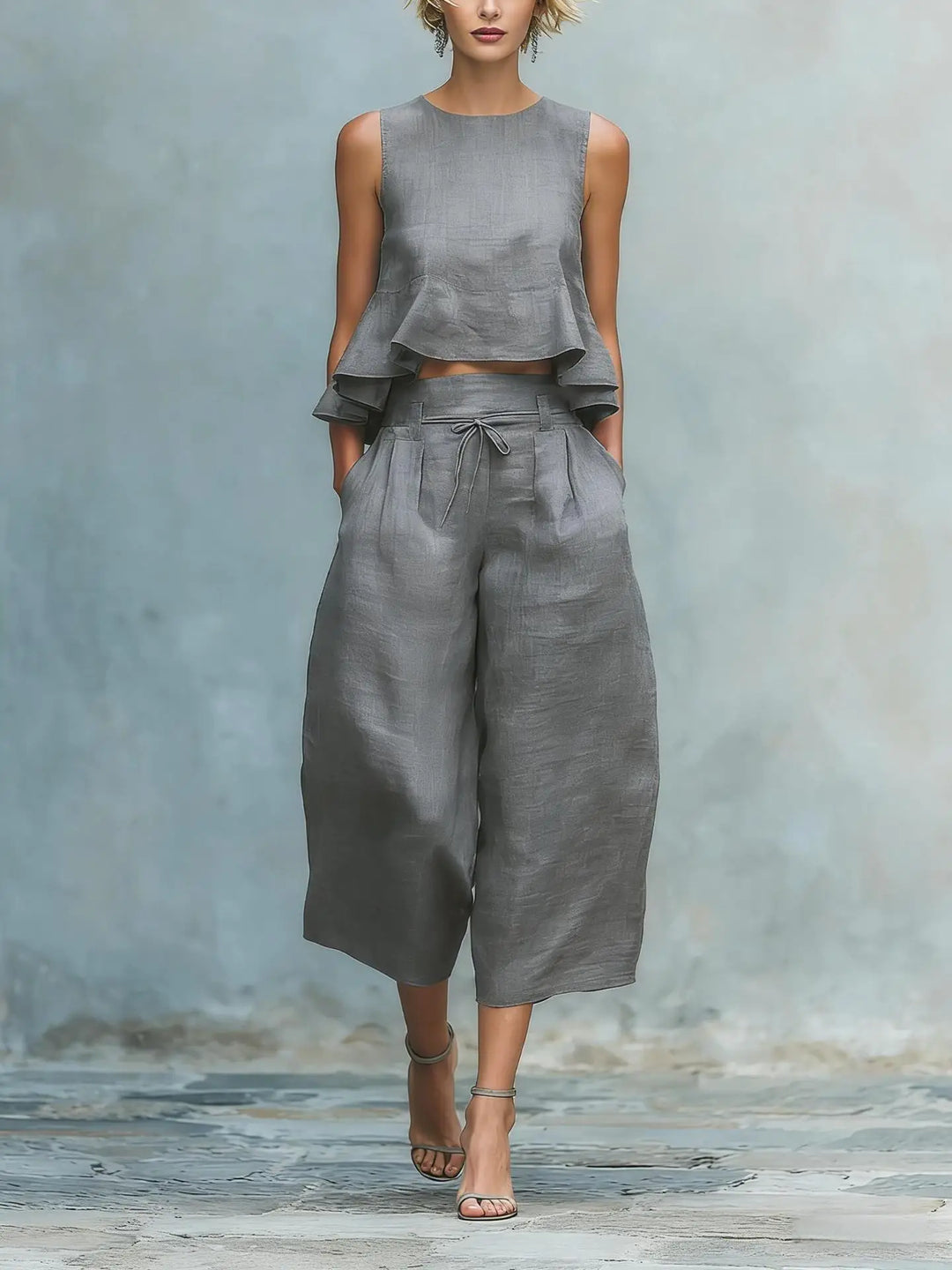 Katana Ruffle Crop Top Set