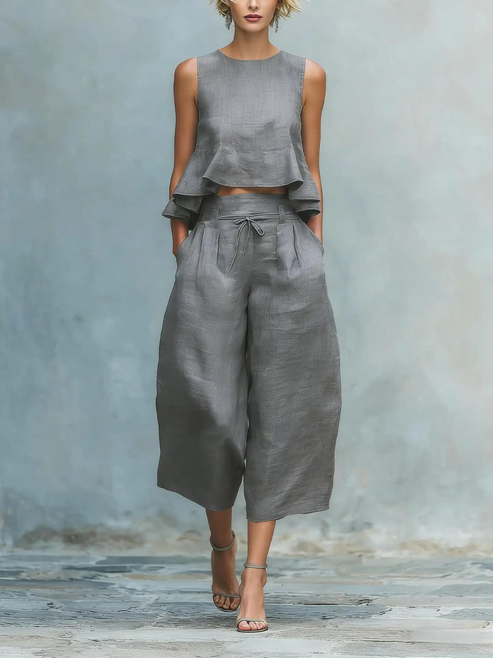Katana Ruffle Crop Top Set