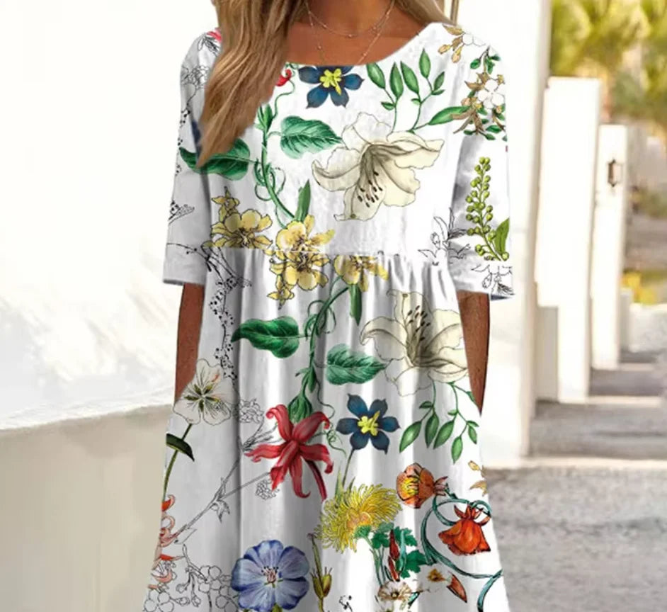 Maria Floral Printed Midi Dress