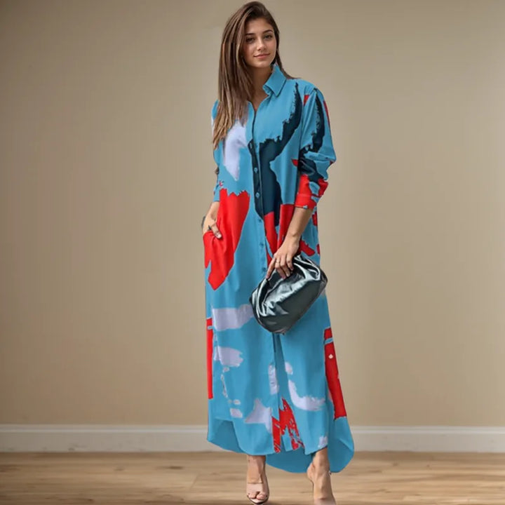Alina Abstract Shirt Maxi Dress